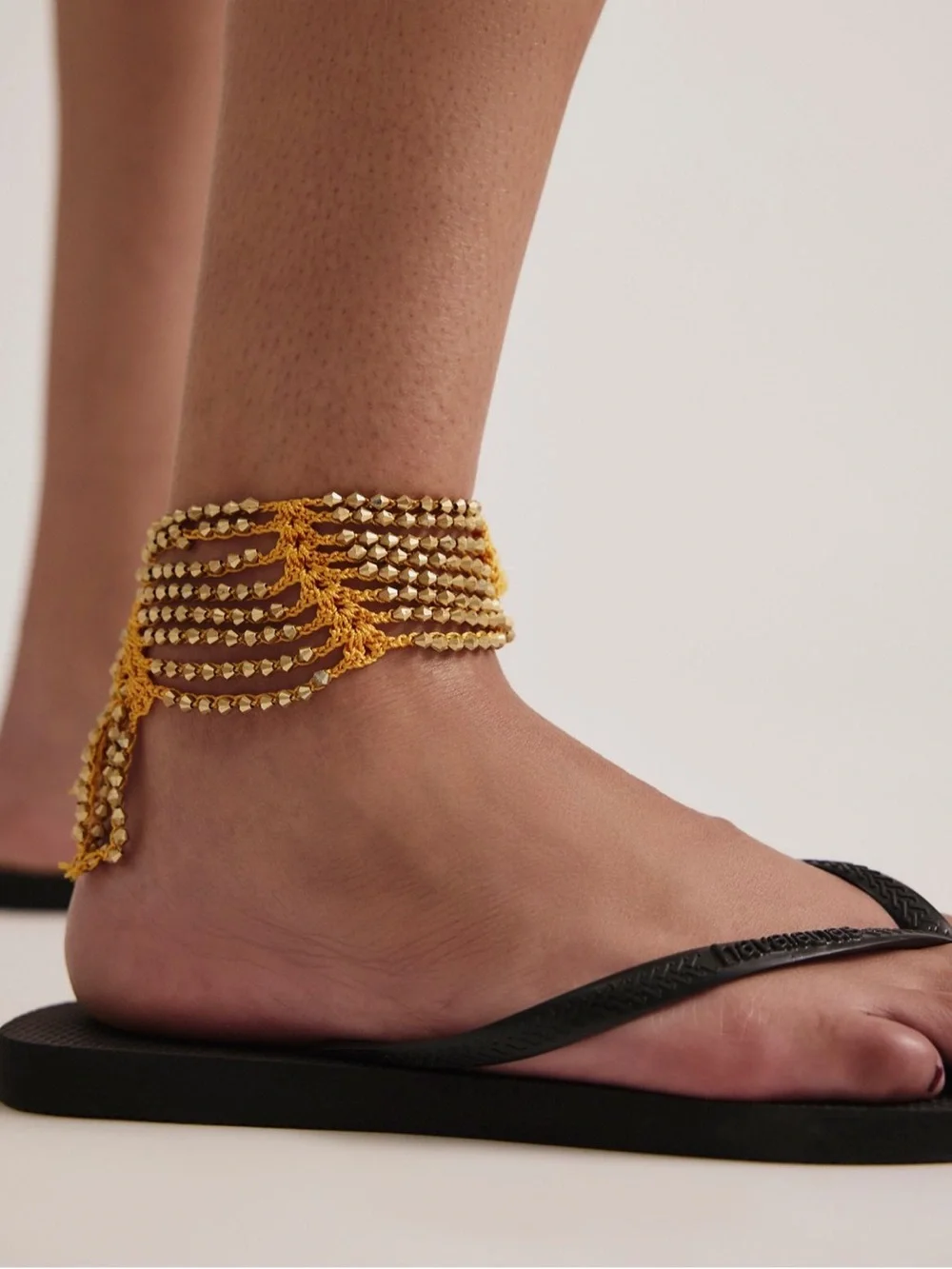 Free People Ariana Ost Jinx Beaded Beach Crochet Anklet